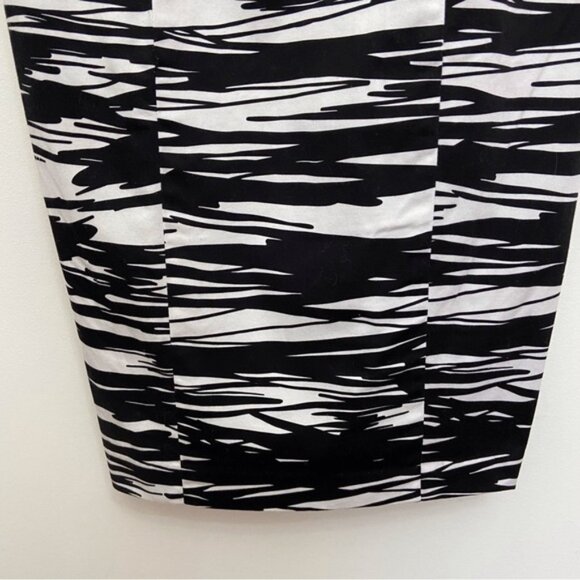 Calvin Klein black white dress bodycon sleeveless stretch flattering pencil 10 - Picture 6 of 13